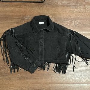 Back Cropped Jean Jacket Small Size